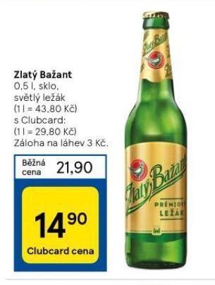 Tesco Pivo zlatý bažant nabídka