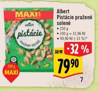 Albert Pistácie pražené solené nabídka