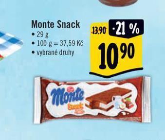 Albert Monte snack nabídka