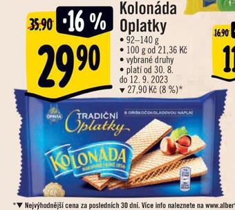 Albert Kolonáda oplatky nabídka
