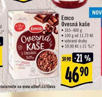 Albert Emco ovesná kaše nabídka