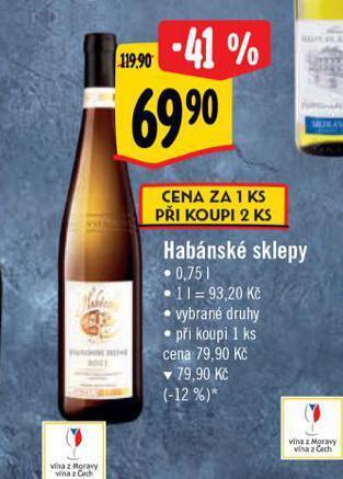 Albert Habánské sklepy nabídka