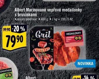 Albert Marinované vepřové medailonky s brusinkami nabídka