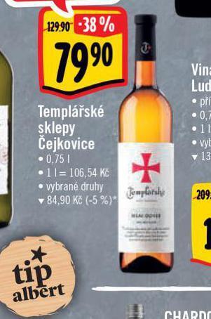 Albert Templářské sklepy čejkovice nabídka