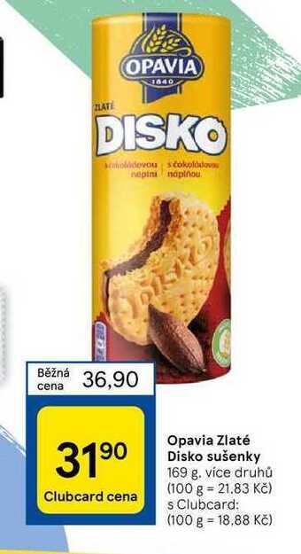 Tesco Opavia zlaté disko sušenky 169 g nabídka