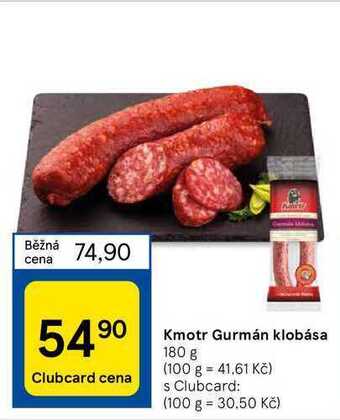 Tesco Kmotr gurmán klobása 180 g nabídka