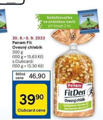 Tesco Penam fit ovesný chlebík 300 g nabídka