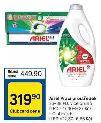 Tesco Ariel prací prostředek 26-48 pd nabídka