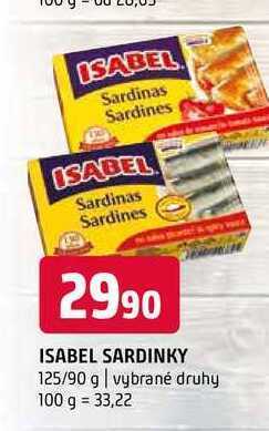 Terno Isabel sardinky 125/90 g nabídka