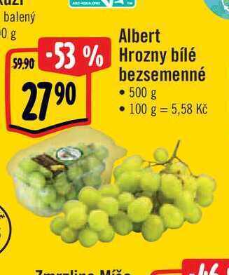 Albert Albert hrozny bílé bezsemenné • 500 g nabídka