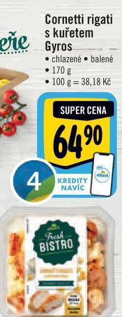 Albert Cornetti rigati s kuřetem gyros 170 g nabídka