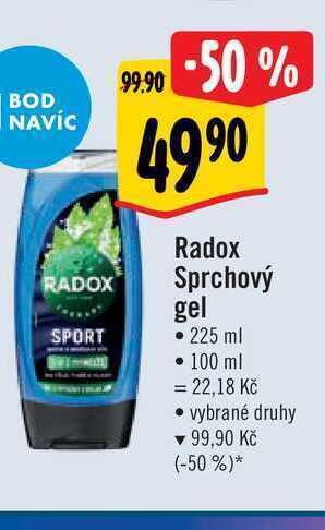 Albert Radox sprchový gel • 225 ml nabídka
