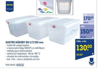 Makro GASTRO NÁDOBY GN 1/3 150 mm nabídka