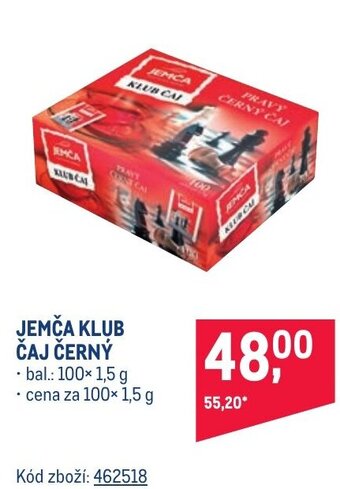 Makro JEMČA KLUB ČAJ ČERNÝ nabídka