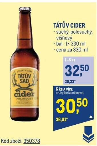 Makro TÁTŮV CIDER nabídka