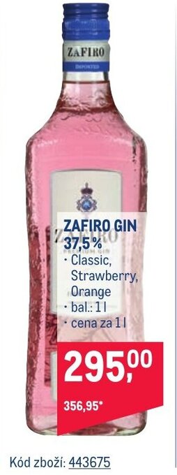 ZAFIRO GIN 37.5%