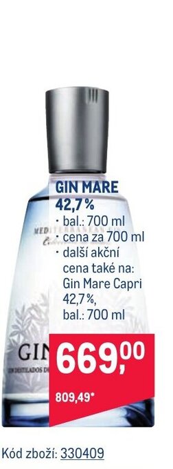 Makro GIN MARE 42,7% nabídka