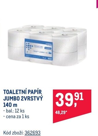Makro TOALETNÍ PAPÍR JUMBO 2VRSTVÝ 140 m nabídka