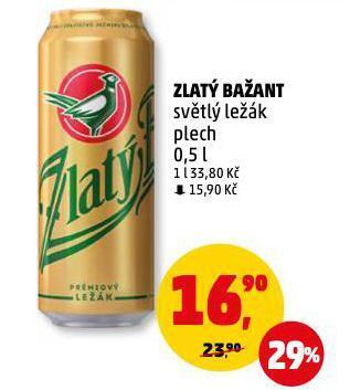 Penny Market Pivo zlatý bažant nabídka
