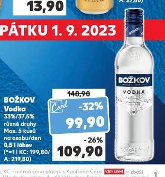 Kaufland Božkov vodka nabídka
