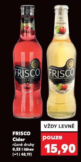 Kaufland Frisco cider nabídka