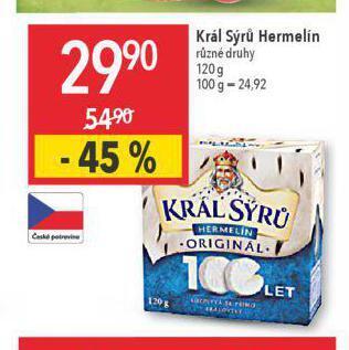 Globus Král sýrů hermelín nabídka