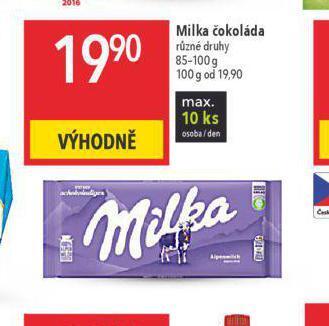 Globus Milka čokoláda nabídka