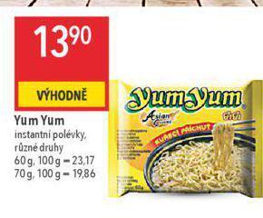 Globus Yum yum instantní nudlová polévka nabídka
