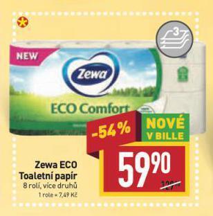 Billa Zewa toaletní papír nabídka
