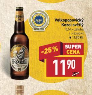 Billa Pivo velkopopovický kozel nabídka