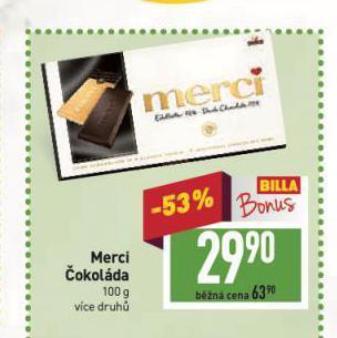 Billa Merci čokoláda nabídka