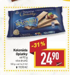 Billa Kolonáda oplatky nabídka