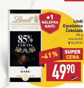Billa Lindt excellence čokoláda nabídka