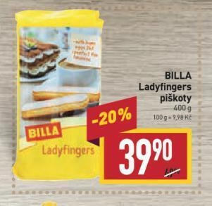 Billa Ladyfingers piškoty nabídka