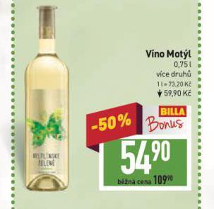 Billa Víno motýl nabídka
