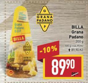 Billa Grana padano nabídka