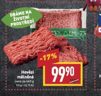 Billa Hovězí mělněné nabídka