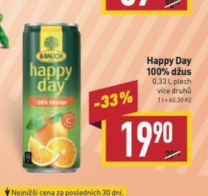 Billa Happy day 100% džus nabídka
