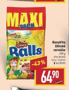 Billa Bonavita dětské cereálie nabídka