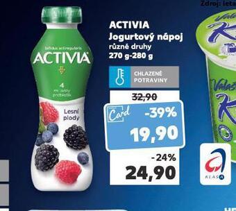 Kaufland Activia jogurtový nápoj nabídka
