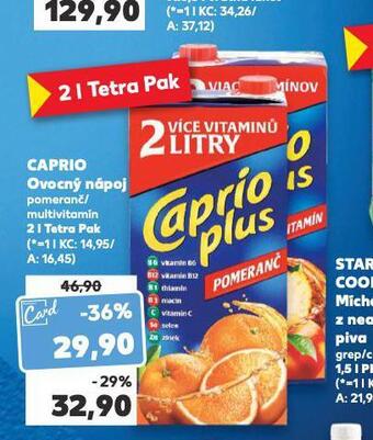 Kaufland Caprio ovocný nápoj nabídka