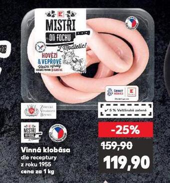 Kaufland Vinná klobása nabídka