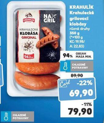 Kaufland Krahulecké grilovací klobásy nabídka