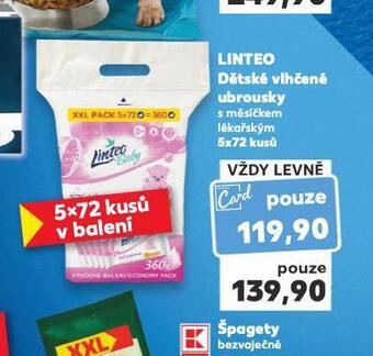 Kaufland Linteo baby dětské vlhčené ubrousky nabídka