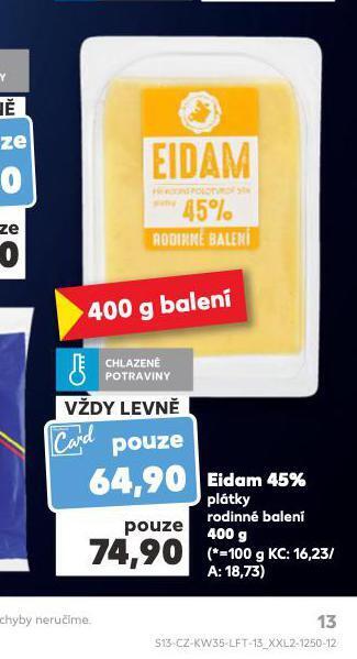 Kaufland Eidam 45% nabídka