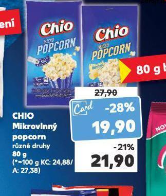 Kaufland Chio mikrovlnný popcorn nabídka