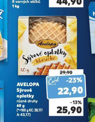Kaufland Avelopa sýrové oplatky nabídka