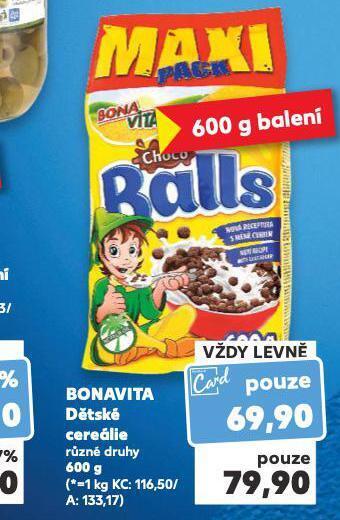 Kaufland Bonavita dětské cereálie nabídka