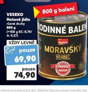 Kaufland Veseko hotové jídlo nabídka