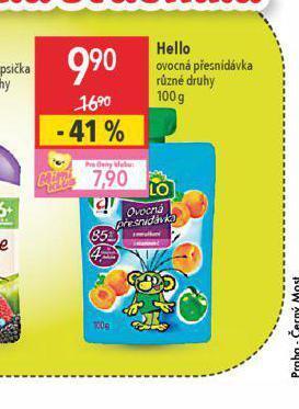 Globus Hello ovocná přesnídávka nabídka